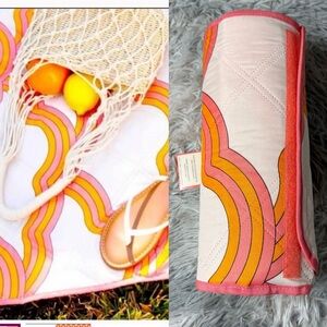 SOCIETY6 Picnic Blanket Outdoor Blanket 50”X 70” Retro 70s Water Resistant NWT